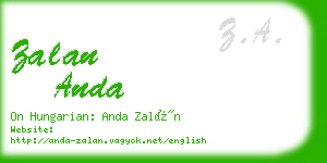 zalan anda business card